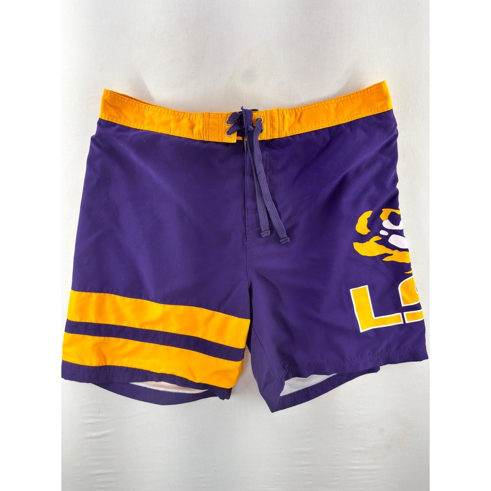 ProEdge LSU Tigers Board Shorts Mens 2XL Purple Gold Swim Trunks NCAA Basketball